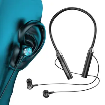 Binaural Слушалки С HD Микрофон Магнитни Смукателни Слушалки За Android I0S Безжични Шийни Висящи Музикални Слушалки За Спорт
